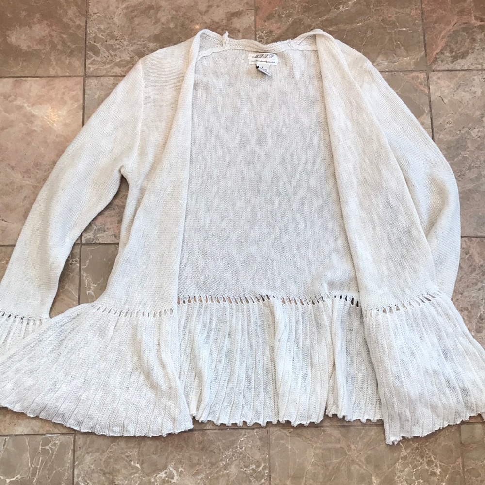 MSSP Open Front Ruffle Sleeve Cardigan - Picture 3 of 5